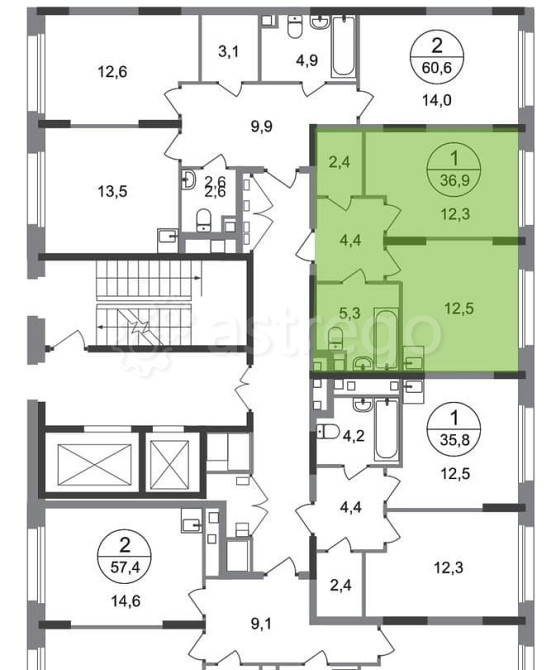 1-комн. квартира, 36 м2, 2/17 эт. Москва - изображение 4