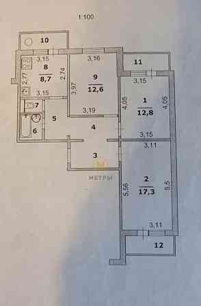 3-комн. квартира, 68.9 м2, 10/10 эт. Белгород