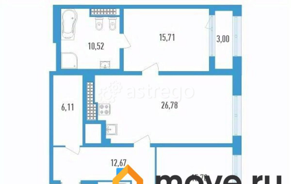 3-комн. квартира, 116.84 м2, 19/23 эт. Санкт-Петербург - изображение 1