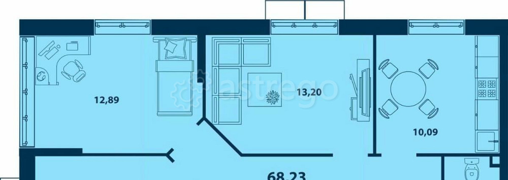3-комн. квартира, 68.23 м2, 24/24 эт. Уфа - изображение 1