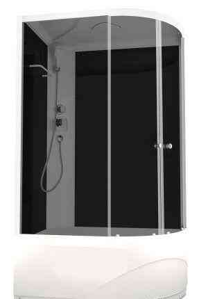 Душевая кабина Domani-Spa Delight Slim, 120х80х218 R высокий поддон, черные стенки, двери тонир Челябинск