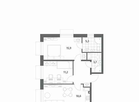 2-комн. квартира, 61.9 м2, 4/8 эт. Санкт-Петербург