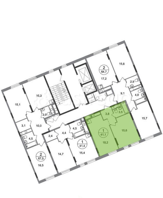 1-комн. квартира, 41 м2, 13/17 эт. Москва - изображение 4