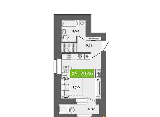 Студия, 29.46 м2, 9/9 эт. Северодвинск