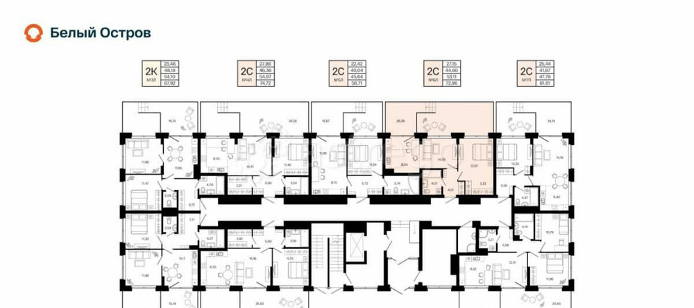 2-комн. квартира, 53.11 м2, 1/7 эт. Уфа - изображение 4