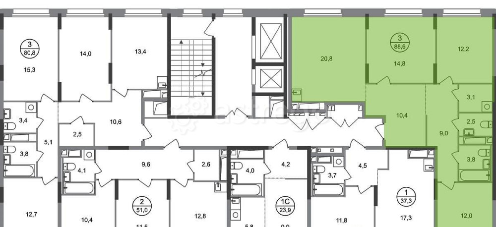 3-комн. квартира, 88 м2, 6/17 эт. Москва - изображение 4