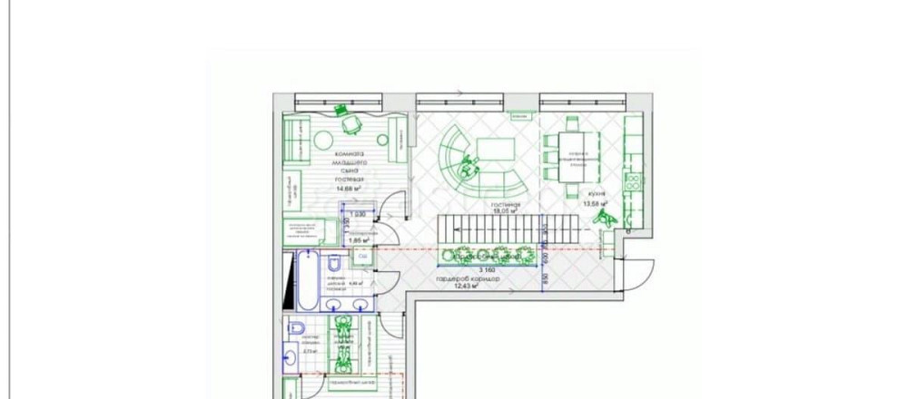 4-комн. квартира, 136.5 м2, 8/8 эт. Москва - изображение 7