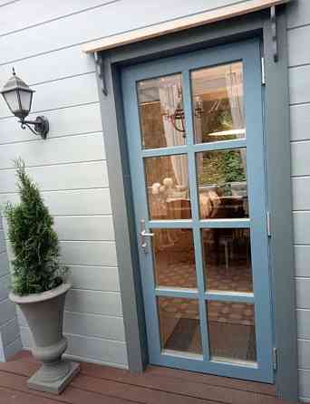 Деревянные двери со стеклопакетом 2150х800 мм Москва