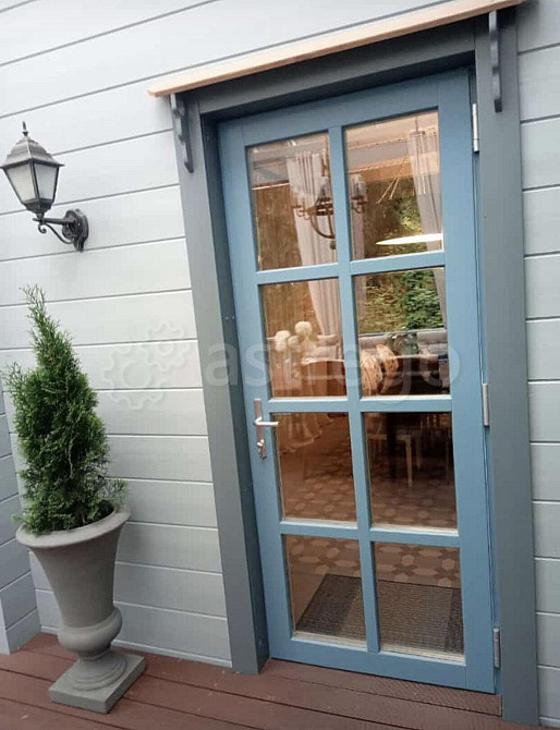 Деревянные двери со стеклопакетом 2150х800 мм Москва - изображение 1