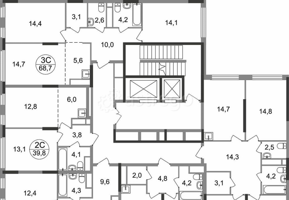 3-комн. квартира, 83.9 м2, 12/17 эт. Москва - изображение 7
