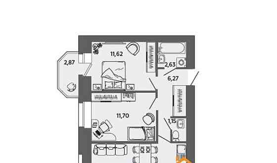 2-комн. квартира, 51.62 м2, 9/9 эт. Северодвинск