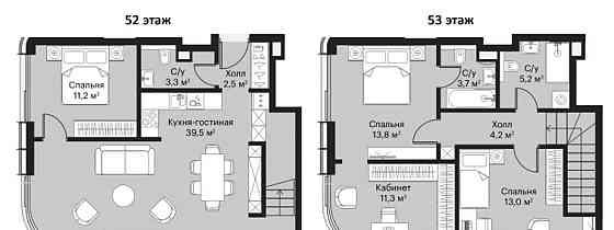 4-комн. квартира, 107.7 м2, 52/53 эт. Москва