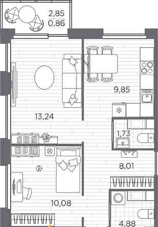 3-комн. квартира, 64.3 м2, 4/5 эт. Санкт-Петербург