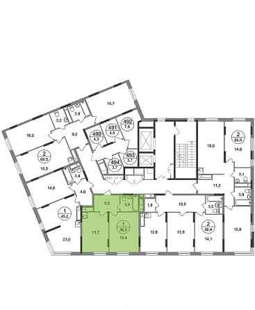 1-комн. квартира, 38 м2, 17/17 эт. Москва