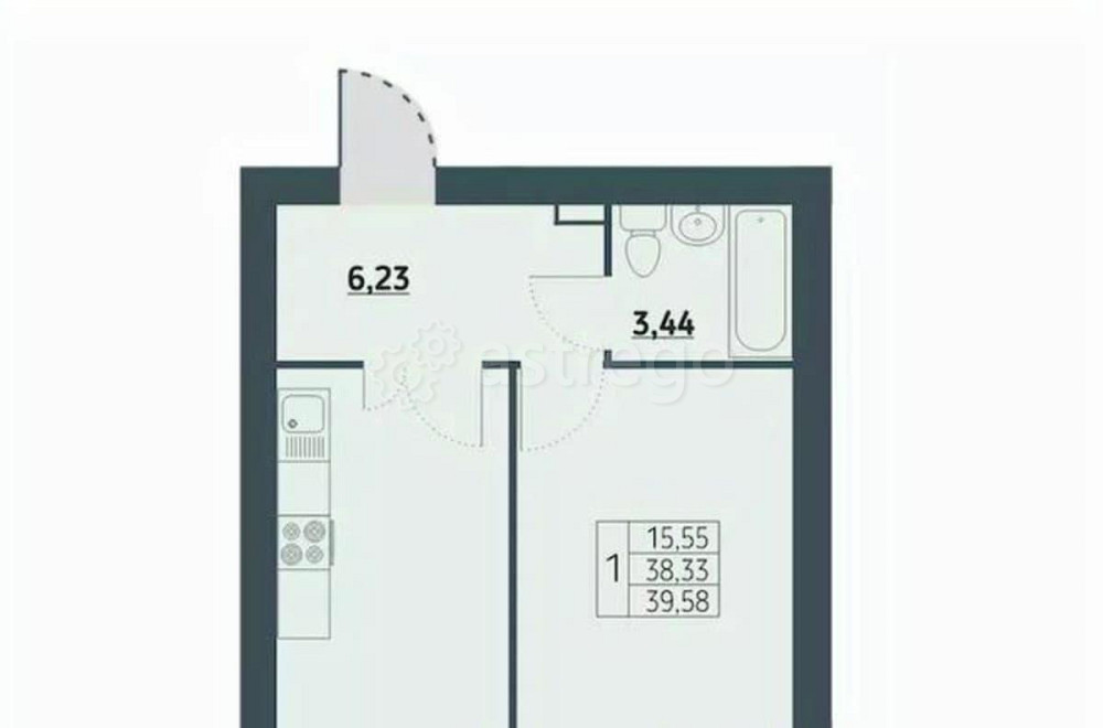1-комн. квартира, 39.8 м2, 6/9 эт. Красноярск - изображение 1