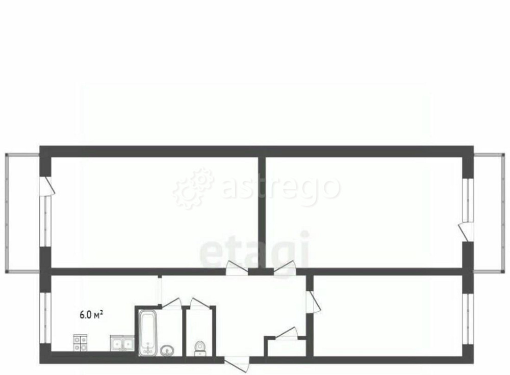 3-комн. квартира, 61 м2, 4/5 эт. Новодвинск - изображение 1