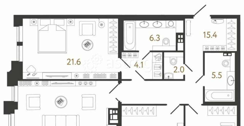 3-комн. квартира, 121.9 м2, 4/8 эт. Санкт-Петербург - изображение 7
