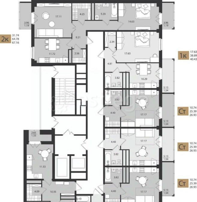 2-комн. квартира, 67.16 м2, 14/16 эт. Архангельск - изображение 4