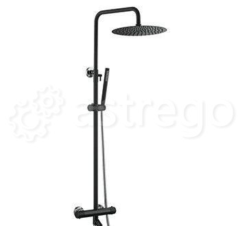 Душевая стойка BOHEME Uno 468-T-BCR Black/Chrome Новосибирск - изображение 1