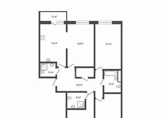 4-комн. квартира, 122.8 м2, 2/16 эт. Санкт-Петербург
