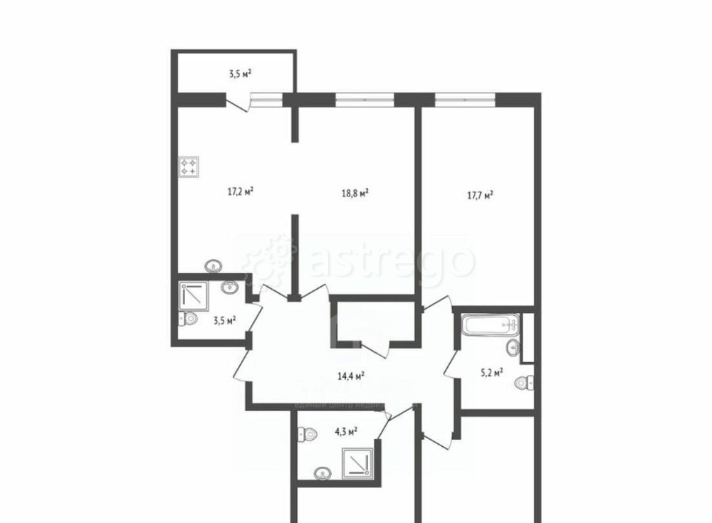 4-комн. квартира, 122.8 м2, 2/16 эт. Санкт-Петербург - изображение 5