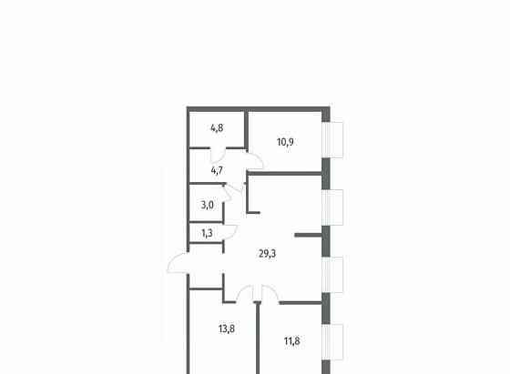 3-комн. квартира, 83.2 м2, 2/12 эт. Санкт-Петербург