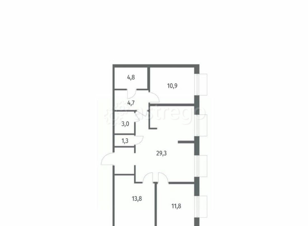 3-комн. квартира, 83.2 м2, 2/12 эт. Санкт-Петербург - изображение 1