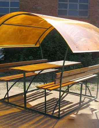 Беседка из металла, дерева и поликарбоната Красноярск