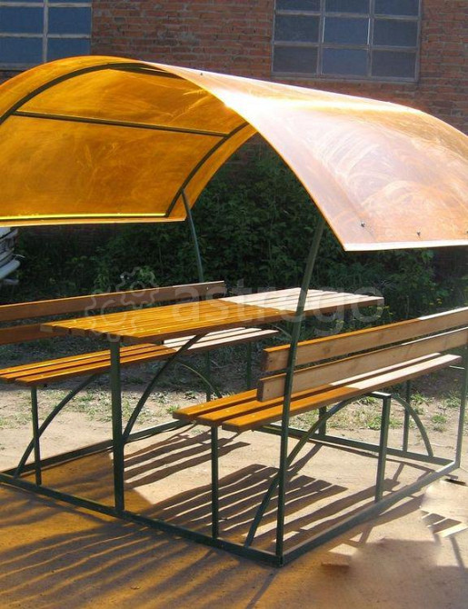 Беседка из металла, дерева и поликарбоната Красноярск - изображение 1