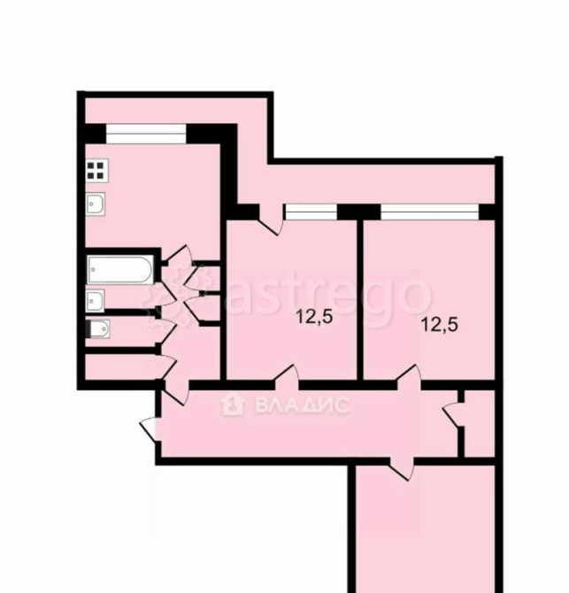 3-комн. квартира, 70.9 м2, 5/9 эт. Санкт-Петербург - изображение 3