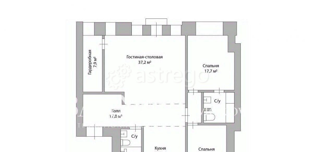 3-комн. квартира, 128 м2, 2/6 эт. Москва - изображение 2