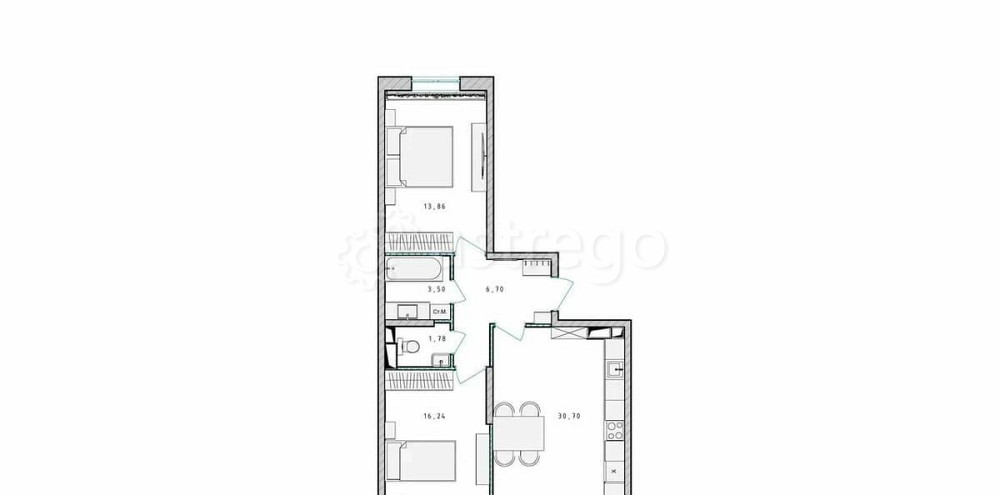 2-комн. квартира, 72.8 м2, 15/17 эт. Пушкино - изображение 1