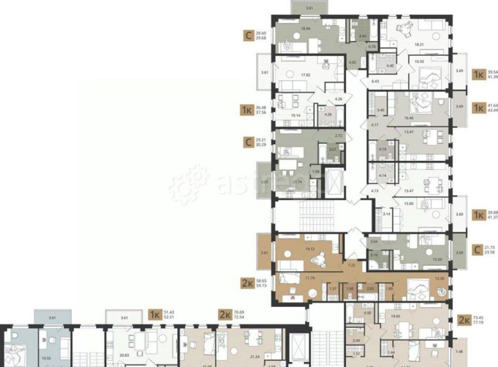 Студия, 29.68 м2, 5/5 эт. Северодвинск - изображение 2