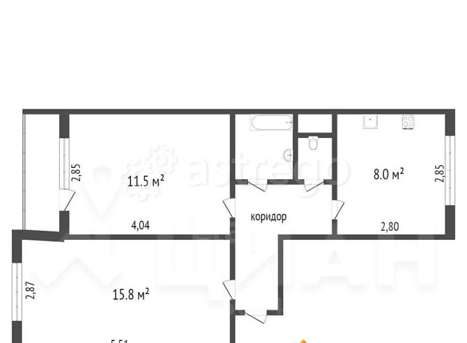 2-комн. квартира, 47.4 м2, 1/9 эт. Бийск - изображение 3