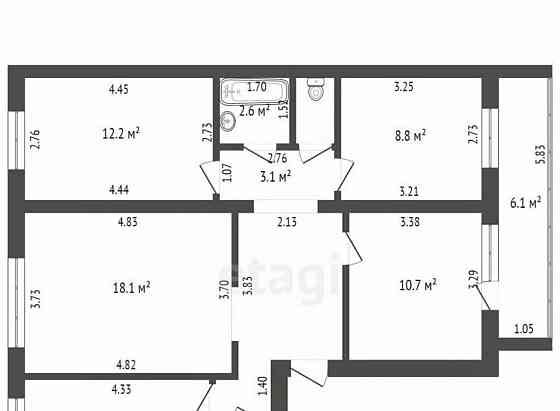 4-комн. квартира, 76.4 м2, 4/5 эт. Уфа