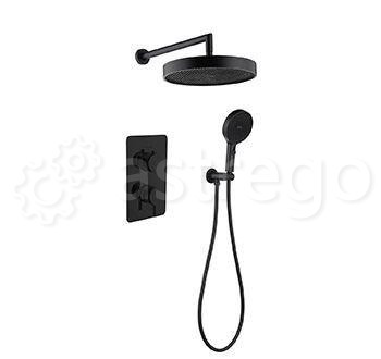 Душевой комплект BOHEME Cell с 2-х режимным смесителем 427-B Black Новосибирск - изображение 1
