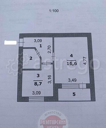 1-комн. квартира, 34.4 м2, 2/3 эт. Северный - изображение 2