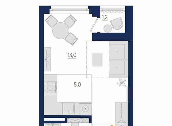 1-комн. квартира, 25.2 м2, 3/22 эт. Уфа