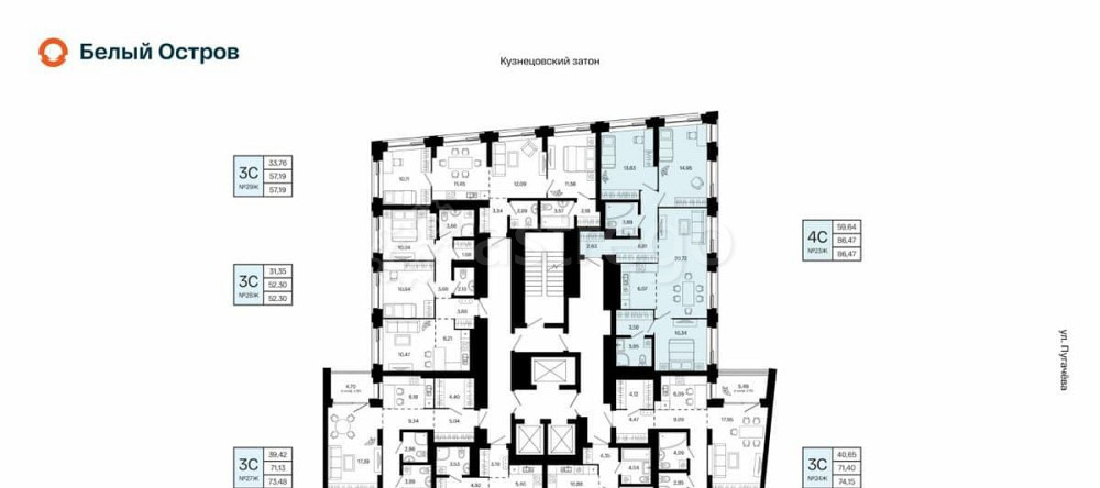 4-комн. квартира, 86.47 м2, 6/31 эт. Уфа - изображение 1