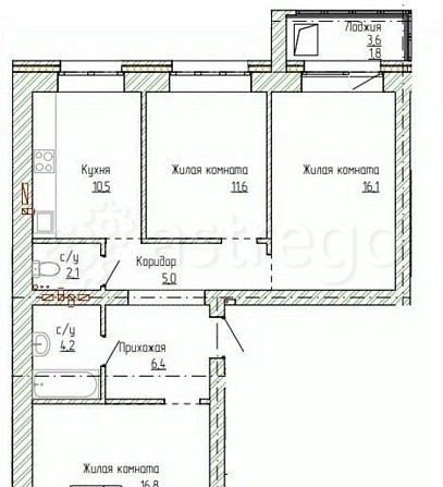 3-комн. квартира, 77.8 м2, 5/14 эт. Новоалтайск - изображение 1
