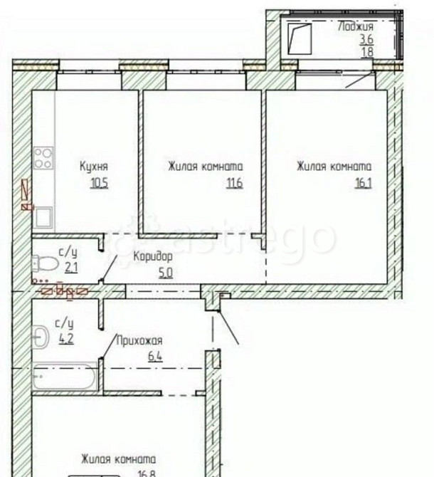 3-комн. квартира, 77.8 м2, 5/14 эт. Новоалтайск - изображение 1