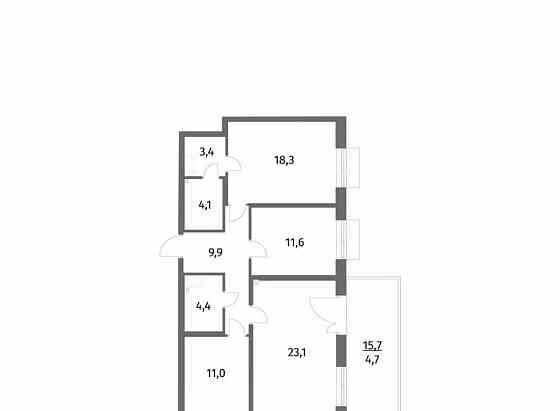 3-комн. квартира, 91 м2, 1/6 эт. Санкт-Петербург