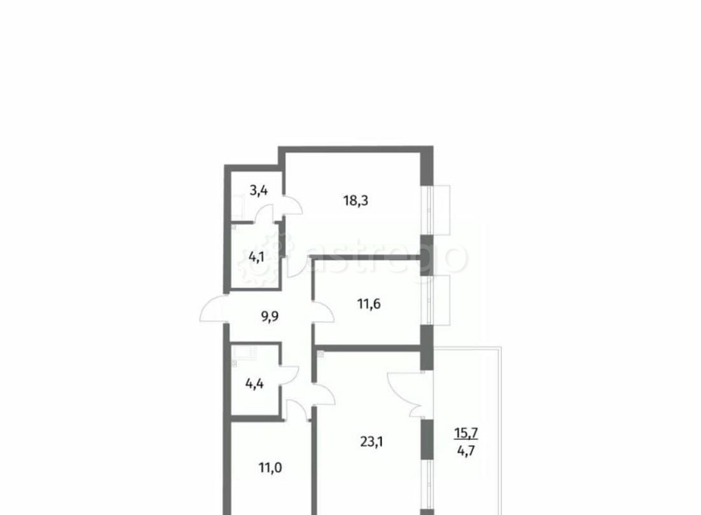 3-комн. квартира, 91 м2, 1/6 эт. Санкт-Петербург - изображение 1