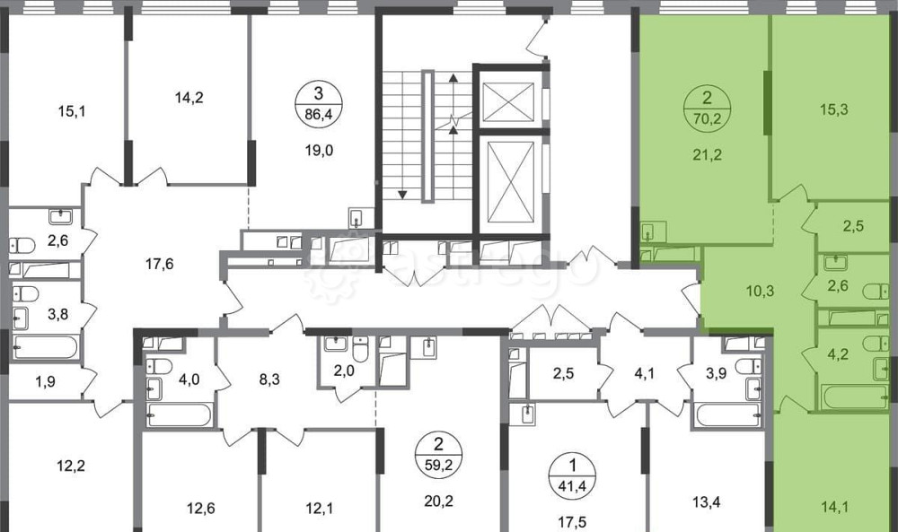 2-комн. квартира, 70 м2, 8/17 эт. Москва - изображение 10