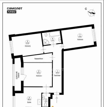 4-комн. квартира, 96.3 м2, 3/8 эт. Санкт-Петербург