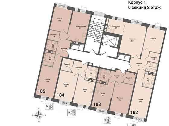 3-комн. квартира, 77.9 м2, 2/8 эт. Королев