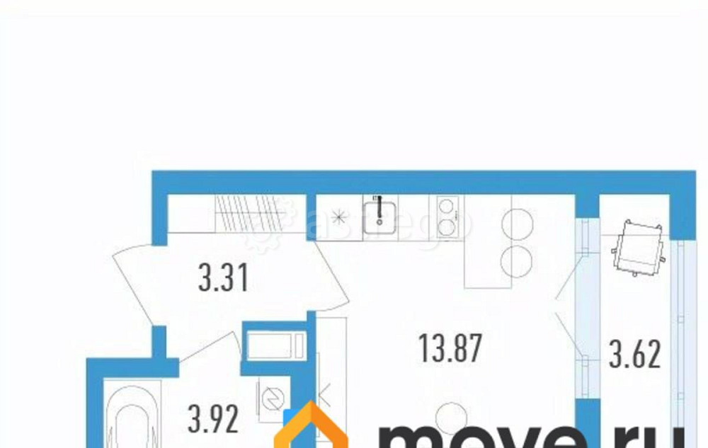 Студия, 22.91 м2, 10/12 эт. Санкт-Петербург - изображение 1