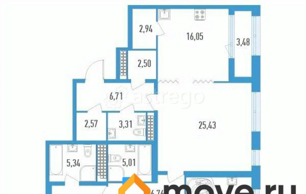 4-комн. квартира, 136.86 м2, 19/23 эт. Санкт-Петербург - изображение 2