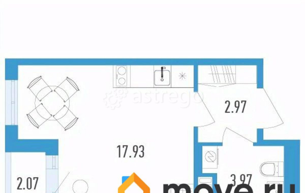 Студия, 25.91 м2, 3/12 эт. Санкт-Петербург - изображение 1