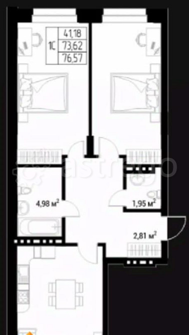 Студия, 76.57 м2, 4/9 эт. Горно-Алтайск - изображение 1
